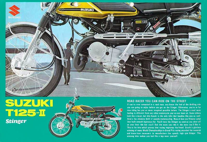 sales leaflet for suzuki stinger motorbike