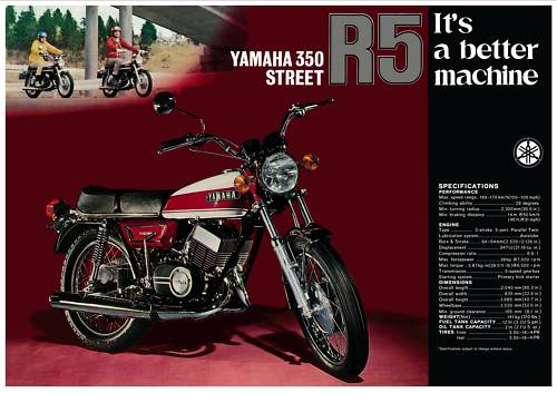 yamaha brochure for yr5 350 motorcycle